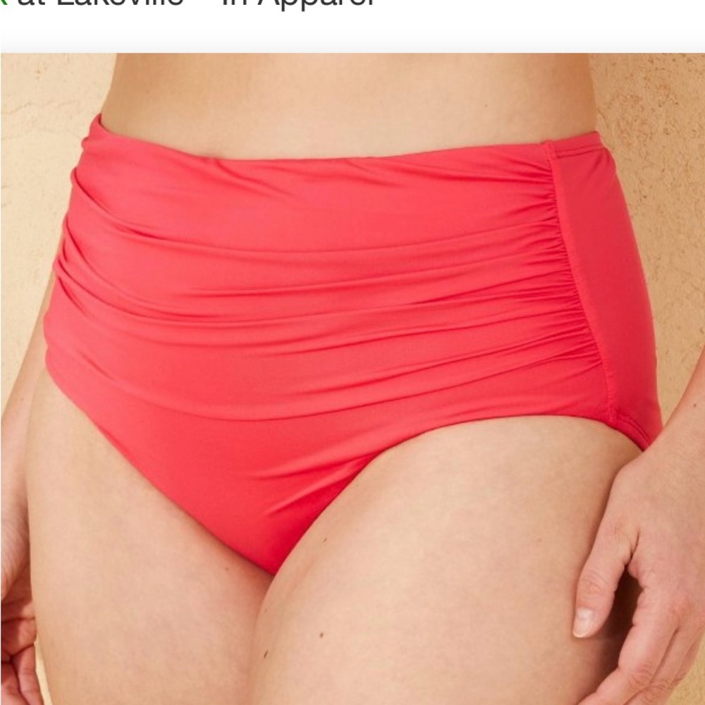 Women's High-Waisted Swim Bottom - Red